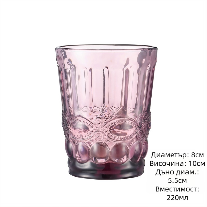 Стъклена чаша за вода и напитки, ретро стил без дръжка и капак, стъкло сода-лайм, обем 201–300 ml