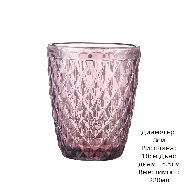 Стъклена чаша за вода и напитки, ретро стил без дръжка и капак, стъкло сода-лайм, обем 201–300 ml