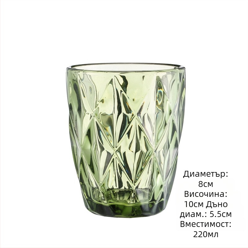 Стъклена чаша за вода и напитки, ретро стил без дръжка и капак, стъкло сода-лайм, обем 201–300 ml