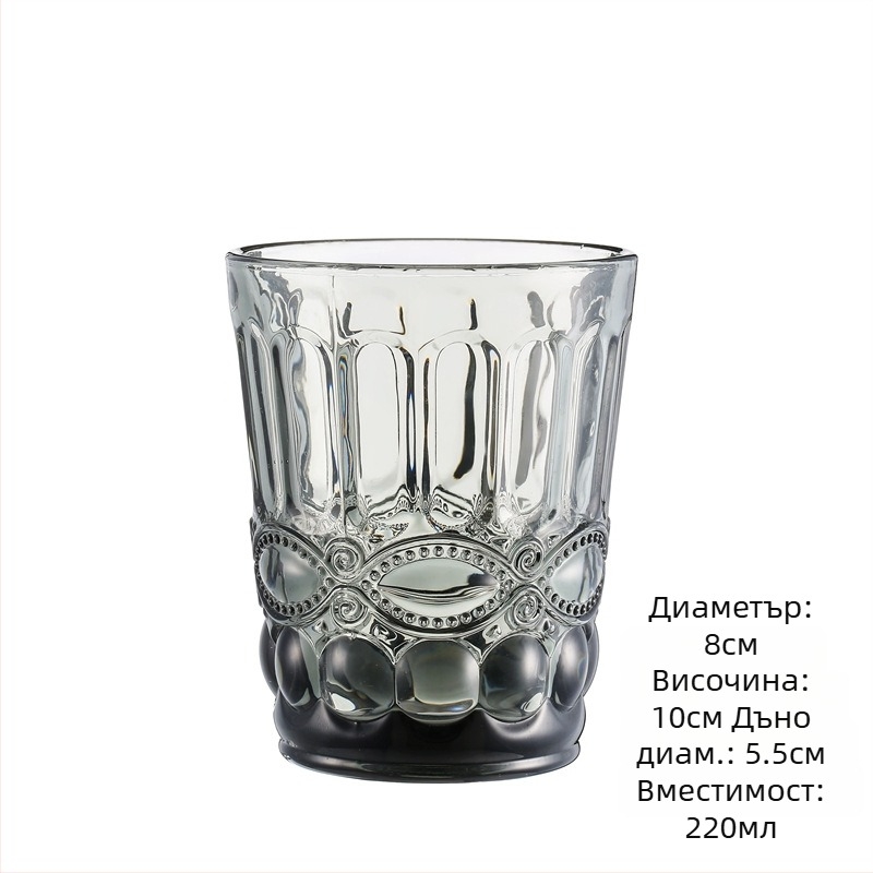 Стъклена чаша за вода и напитки, ретро стил без дръжка и капак, стъкло сода-лайм, обем 201–300 ml