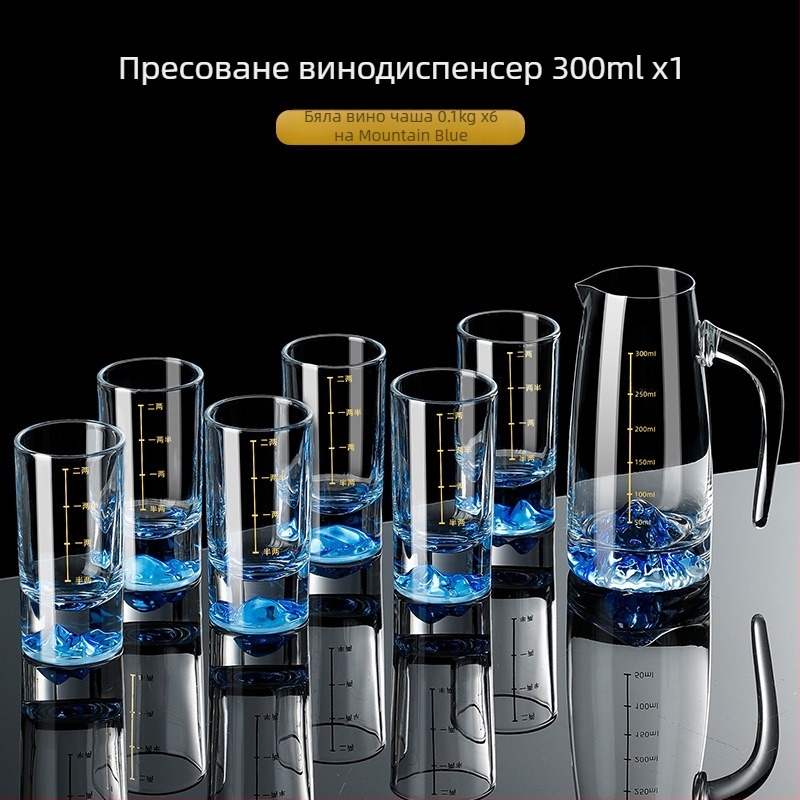 Комплект чаши за ликьор за дома — стъкло, китайски стил, опаковка: картонена кутия, лято 2021 г., първокласно качество