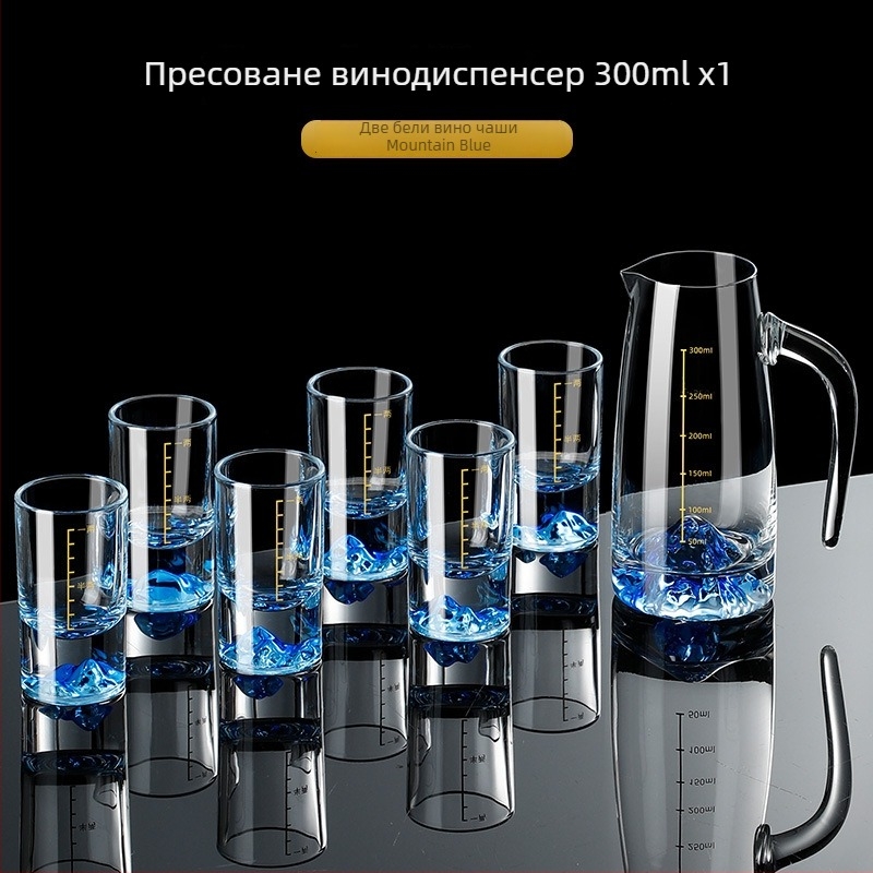 Комплект чаши за ликьор за дома — стъкло, китайски стил, опаковка: картонена кутия, лято 2021 г., първокласно качество
