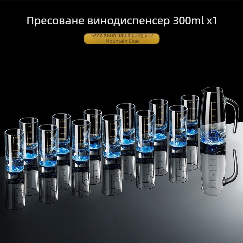 Комплект чаши за ликьор за дома — стъкло, китайски стил, опаковка: картонена кутия, лято 2021 г., първокласно качество
