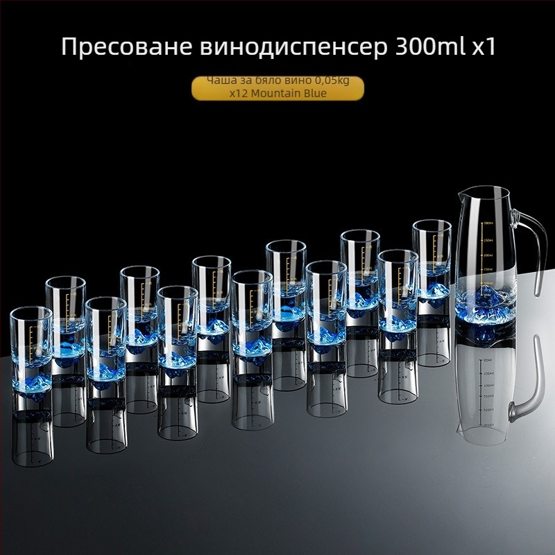 Комплект чаши за ликьор за дома — стъкло, китайски стил, опаковка: картонена кутия, лято 2021 г., първокласно качество