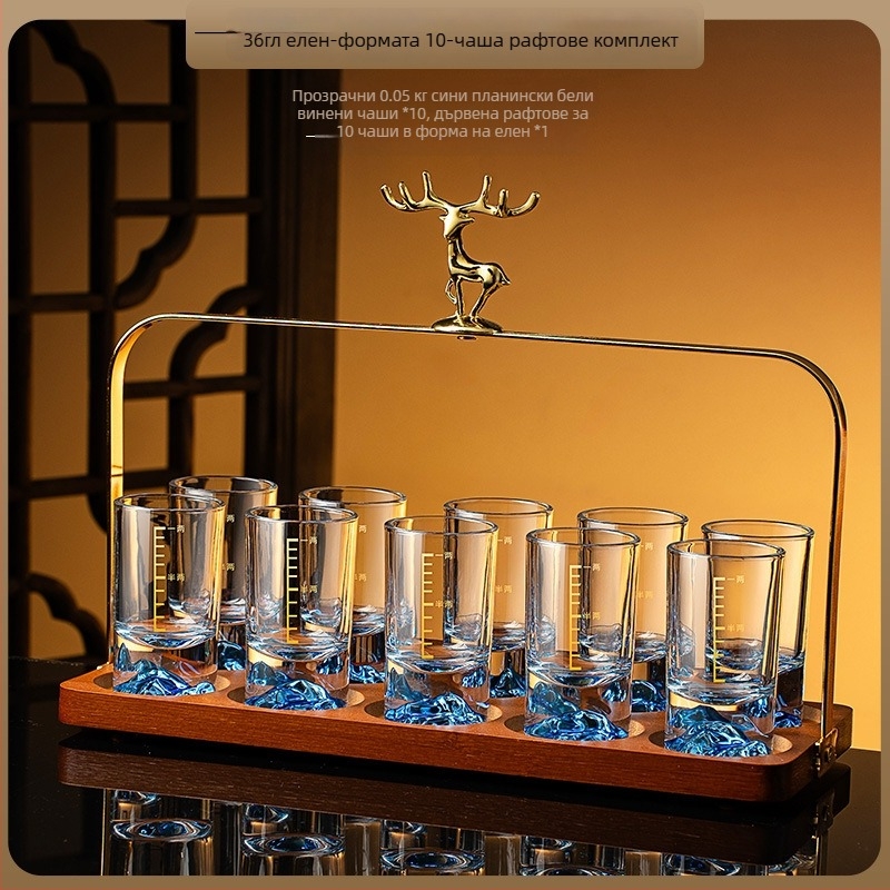 Комплект чаши за ликьор за дома — стъкло, китайски стил, опаковка: картонена кутия, лято 2021 г., първокласно качество