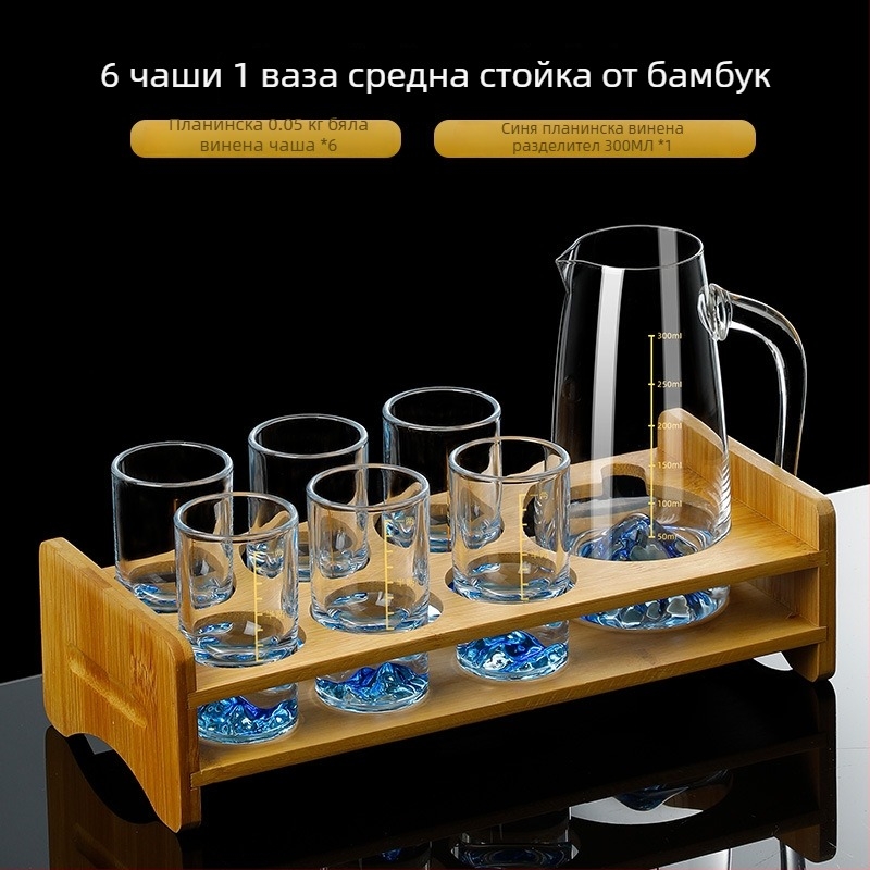 Комплект чаши за ликьор за дома — стъкло, китайски стил, опаковка: картонена кутия, лято 2021 г., първокласно качество