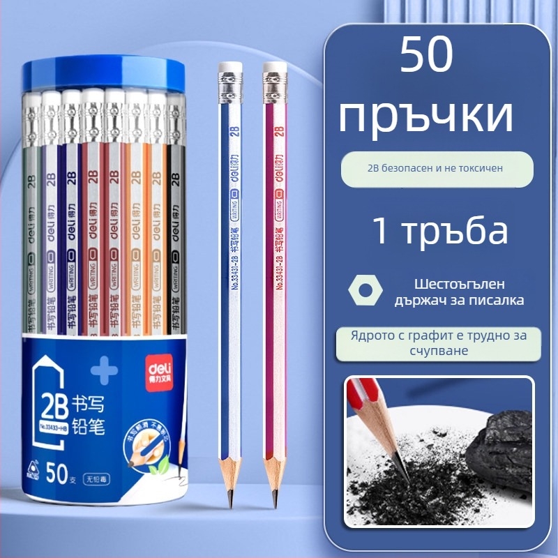 Deli кръгъл дървен молив 2B за детска градина