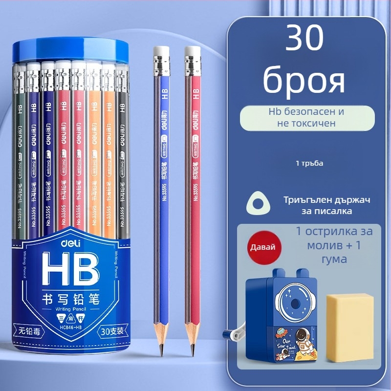 Deli кръгъл дървен молив 2B за детска градина