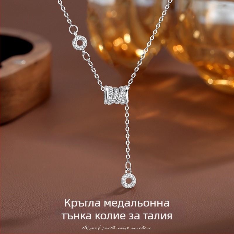 Chenyiyi медено колие с верига с кръст и геометрична висулка, тегло 3 g, за жени