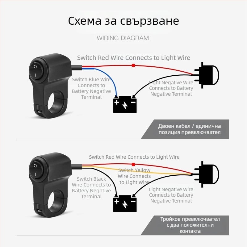Penwei A01 3-линеен превключвател за кормило за мотоциклети, ретрофит, обща приложимост