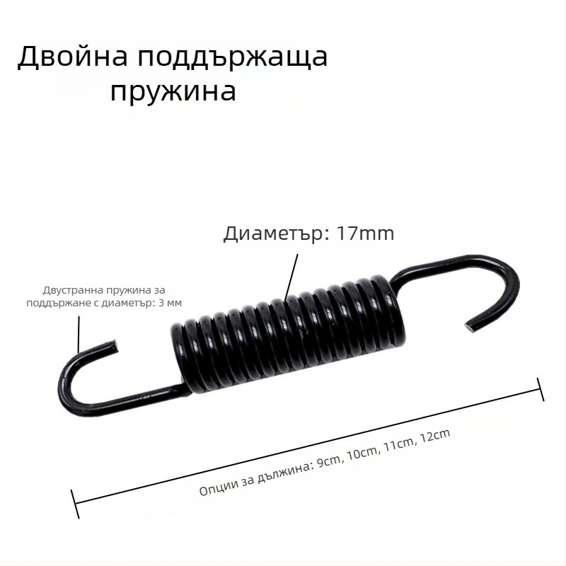 Задна паркинг-скоба с универсална съвместимост за велосипеди, мотоциклети и електрически скутери; голяма триножна основа; пружинен механизъм за напрежение