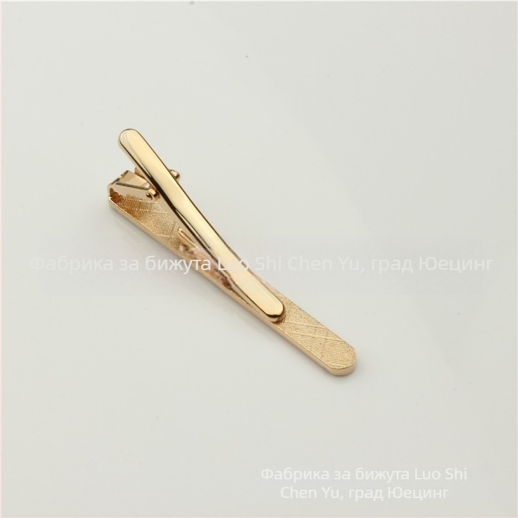 Chen Yu медна клипса за вратовръзка с геометричен дизайн и детайл цвете върху яка