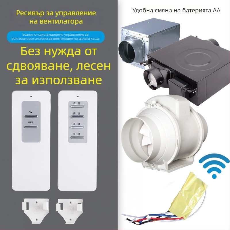 JANX безжичен вентилатор с дистанционно управление, работна температура 0-40°C, дистанционен превключвател
