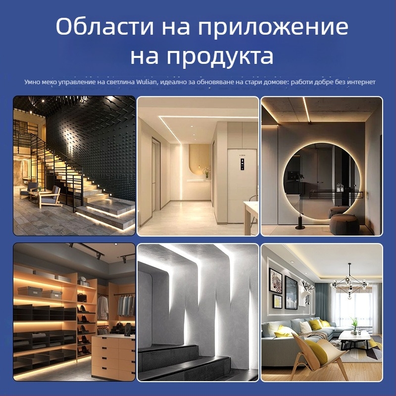 Mijia интелигентен панел за управление на осветлението с димер, Bluetooth безжично, без неутрал, двужилен LED гласов превключвател, стъклен панел