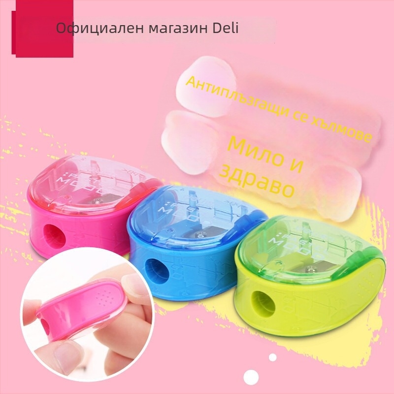 Deli 0578 острилка за моливи, ръчна, пластмасова, геометричен дизайн