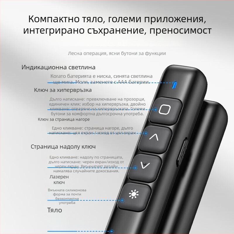 Bias Bi19 лазерна писалка за обръщане на страници с лазерен указател