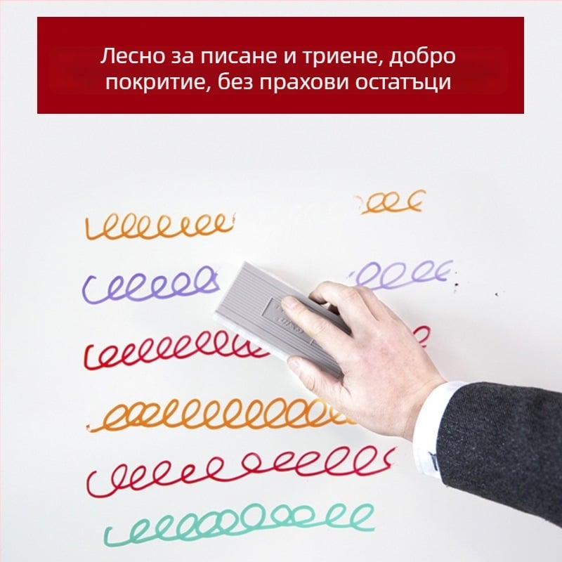 Изтривалка за бяла и черна дъска — високодебелна влакнеста основа, пластмасова повърхност на изтривалката, гъба в комплект, марка New simplicity
