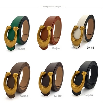 Женски еластичен колан за талия от PU кожа, дължина 105 см, ширина 2,8 см, декоративен универсален колан