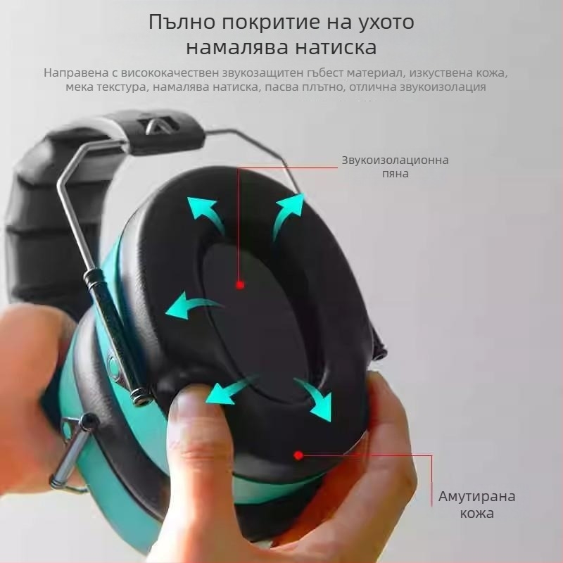 Ушни предпазители за глава с индустриално качество на материала, шумоизолация и намаляване на шума, подложка от звукоизолираща пяна за фабрична среда