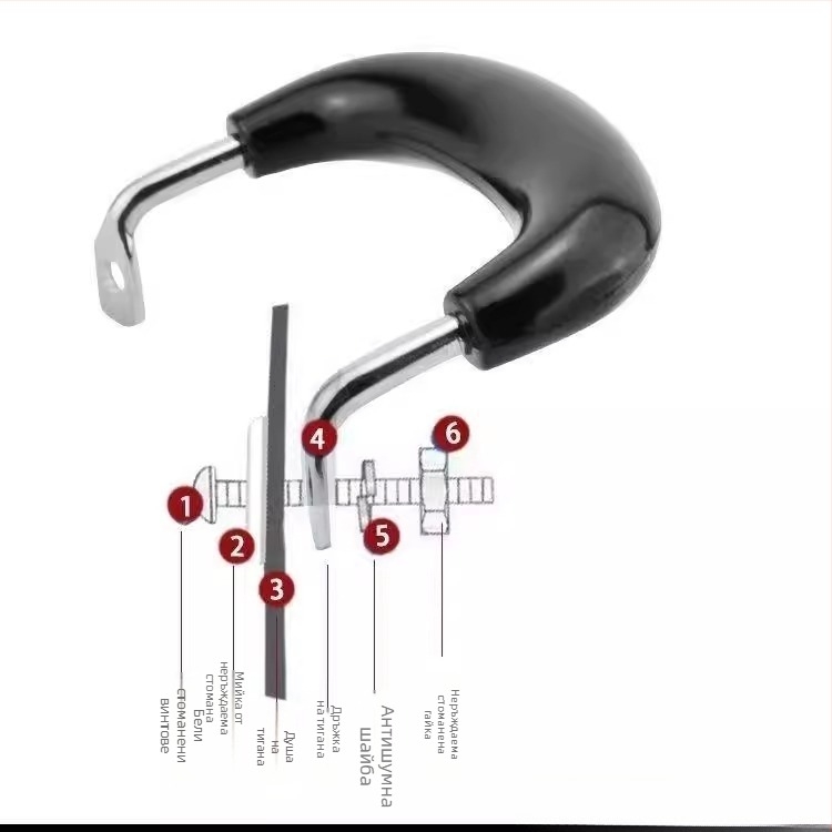 Дръжка за тиган, дървена, антиизгаряща, термоустойчива, с двойни отвори за чугунени тигани