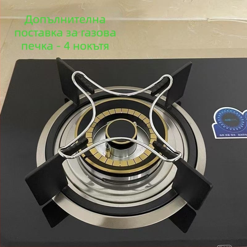 Стоманен универсален държач за съдове за газова печка, нехлъзгащ се; подходящ за вок, супи и мляко; компактна подложка за малки съдове с пет-зъбен и четиризъбен дизайн