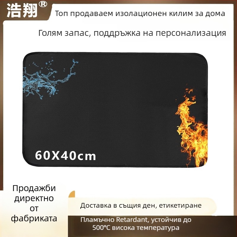Барбекю мат с фибростъкло и двустранно силиконово покритие, огнеустойчив за къмпинг на открито, код на продукта Jmf-m062, изолационна подложка