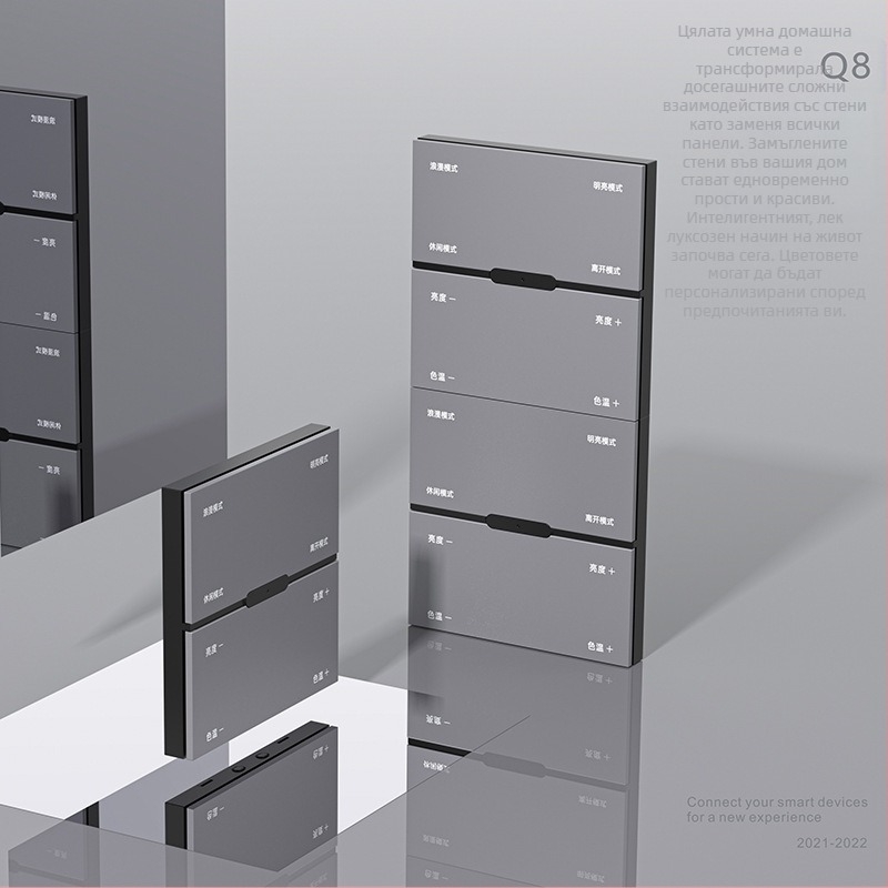 Zigbee безжично дистанционно управление с осем бутона за димер и управление на сцени