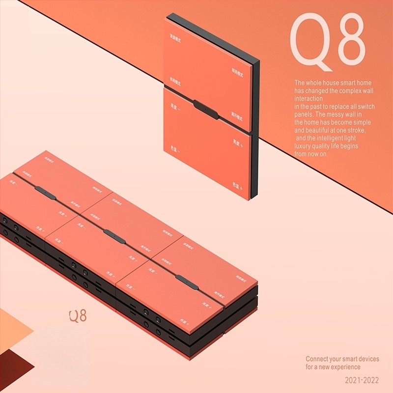 Zigbee безжично дистанционно управление с осем бутона за димер и управление на сцени