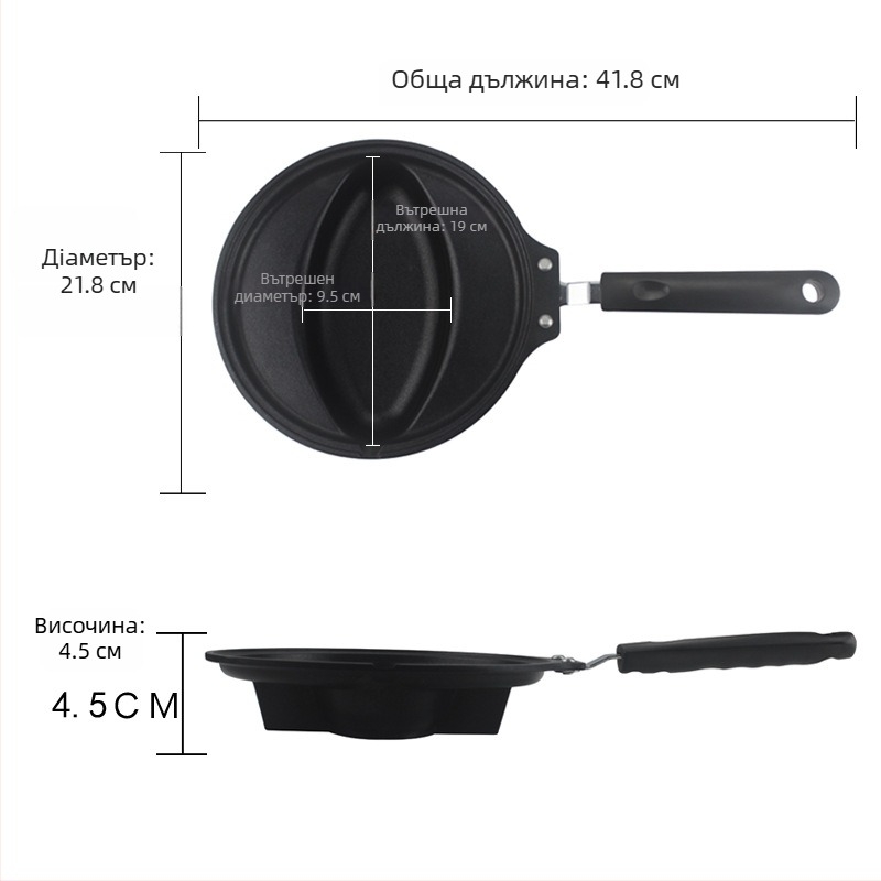 Тиган за омурице с ориз, алуминиев, с неприклеващо покритие, подходящ за газова печка, произход Yongkang; за яйца, ориз и печива