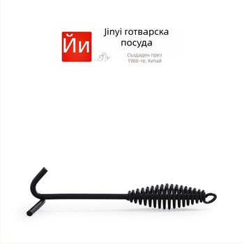 Чугунена ръкохватка за къмпинг тенджера с кука за капака и пружинен дизайн против изгаряне