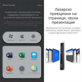 Писалка за превъртане на страници с лазерен указател, модел 2802/2802P, дистанция на лазера 30, дължина на вълната 30, батерия 7#