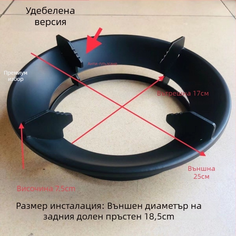 Газов котлон държач – универсален неслизващ петзъбен рафт за съдове, удебелен