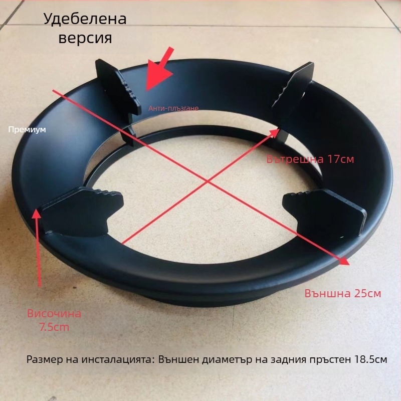 Газов котлон държач – универсален неслизващ петзъбен рафт за съдове, удебелен