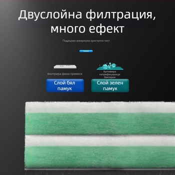 Аквариумна филтърна пяна висока плътност – горно филтър пад, удебелен филтриращ материал за пречистване на водата, бял спонж с зелено-бял памук