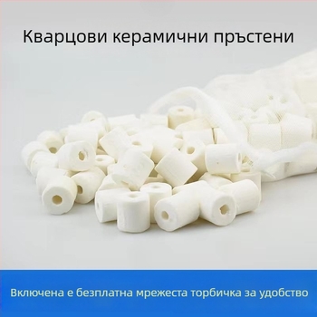 Аквариумен филтър материал: керамични и стъклени пръстени за биологично нитрифициране