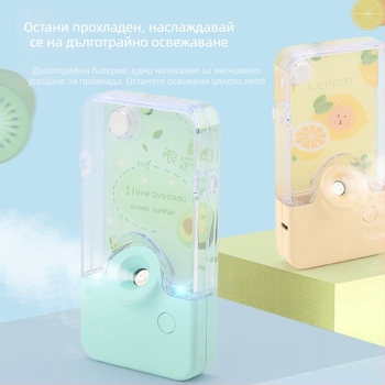 Преносим овлажнител за шията с USB зареждане — двойна скорост, студена мъгла, 1–3 ч работа, вградена батерия 300–500 mAh