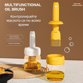 Барбекю силиконова четка с интегрирана бутилка за масло, устойчива на високи температури, хранителен клас кухненски инструмент