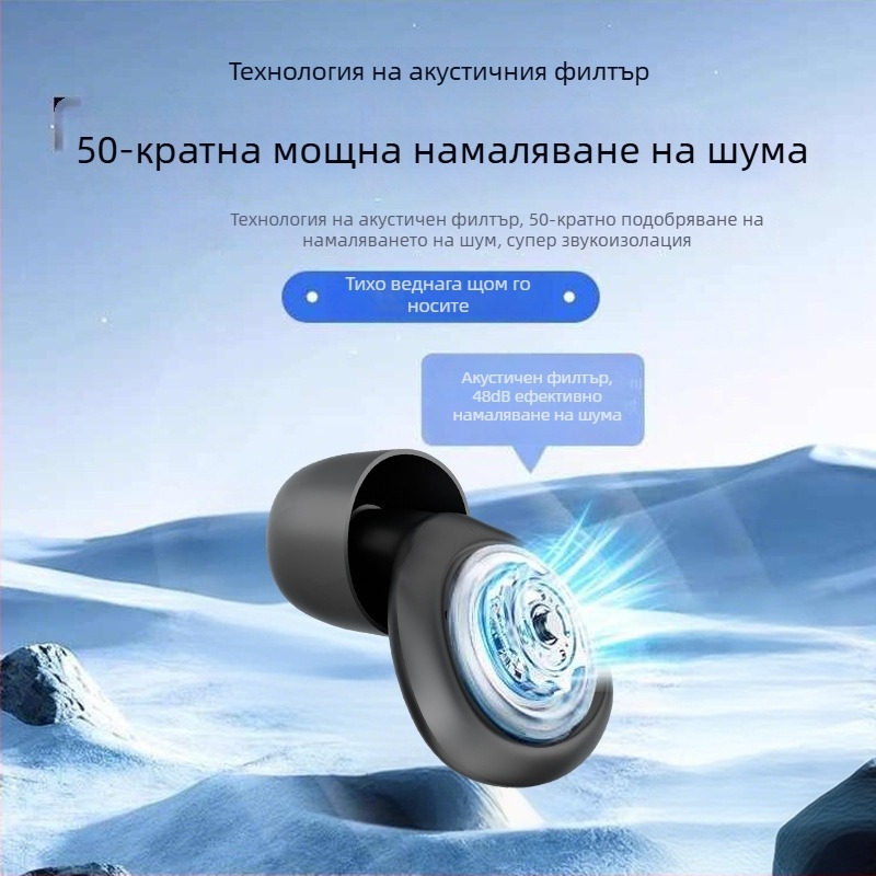 Силиконови ушни тапи за сън и учене, 38 дБ шумопотискане, измиваеми