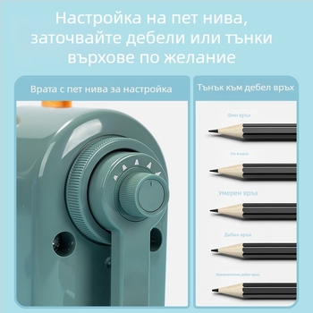 Deli 0642S острилка за моливи – ръчна, пластмасова, геометричен дизайн, унисекс