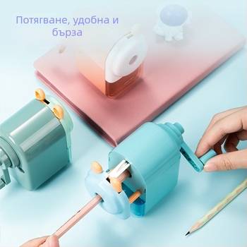 Deli 0642S острилка за моливи – ръчна, пластмасова, геометричен дизайн, унисекс