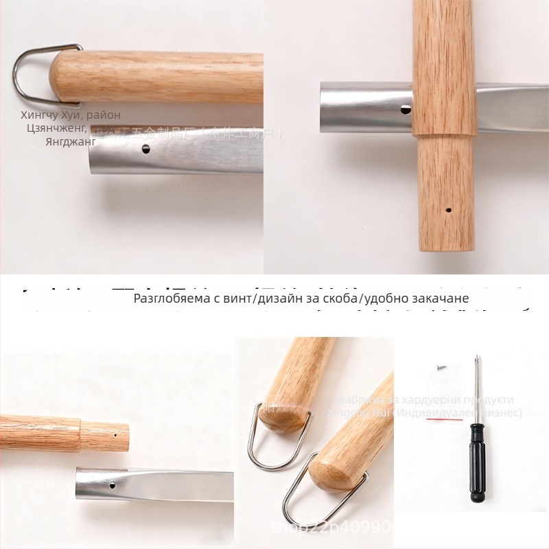 Четка за почистване на скара със медна тел и дървена дръжка — Star chef