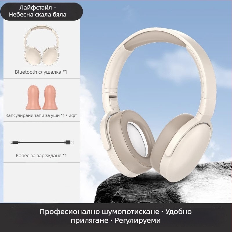 Bluetooth шумопоглъщащи ушни слушалки, унисекс, за вътрешна употреба, всесезонни, издание през зимата 2025 г.