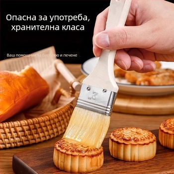 Барбекю четка с ПП четина и дървена дръжка, хранителна безопасност и висока температурна устойчивост