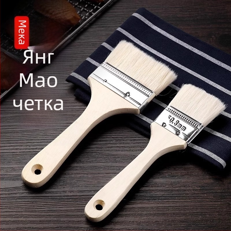 Барбекю четка с ПП четина и дървена дръжка, хранителна безопасност и висока температурна устойчивост