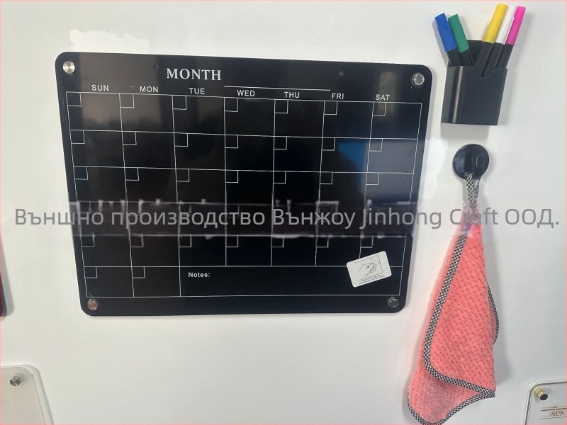Двустранна магнитна акрилна дъска за сухо изтриване с висящ календар