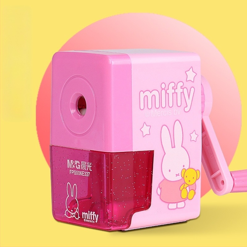 Ръчна острилка за моливи с Miffy (модел 906e2) – пластмасова, квадратна форма, тегло 140 g