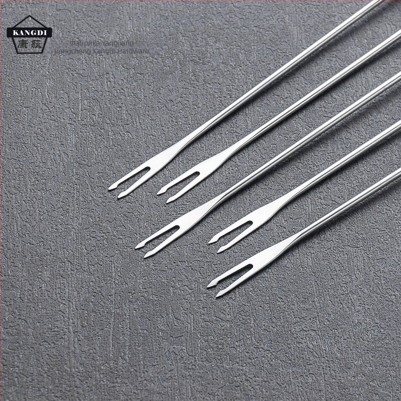 Вилица за горещ съд с дървена дръжка, неръждаема стомана, печат на лого и персонализиране