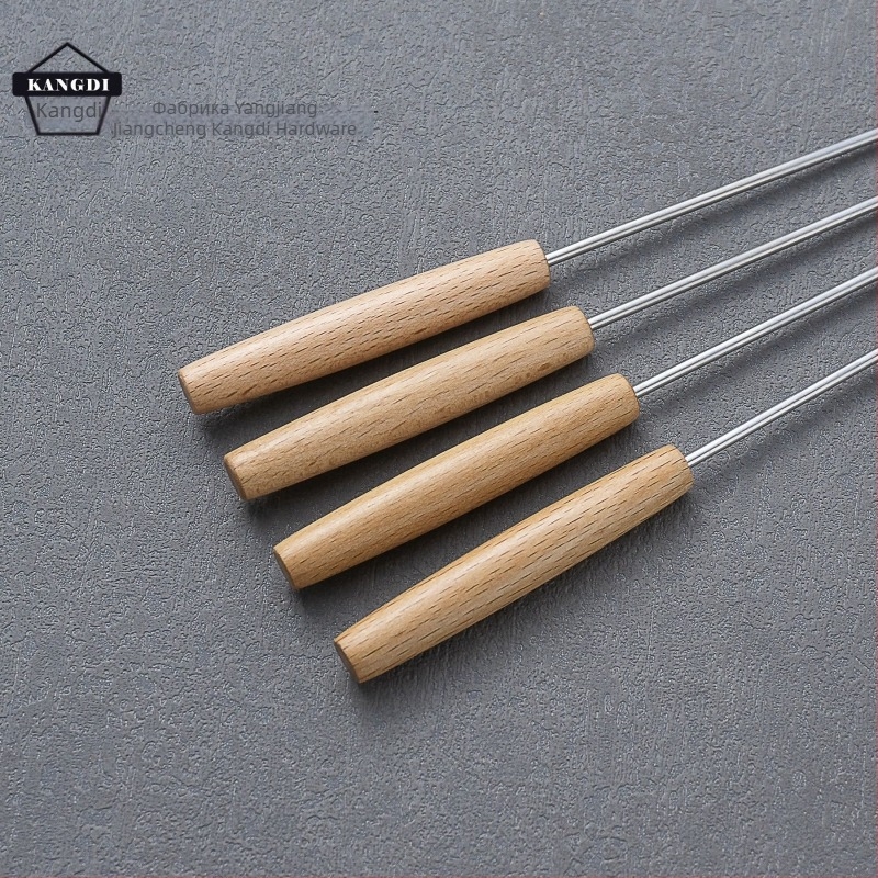 Вилица за горещ съд с дървена дръжка, неръждаема стомана, печат на лого и персонализиране