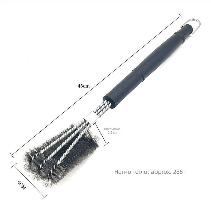 Четка за барбекю със стоманени телени влакна, PP дръжка, пакет 50 бр.