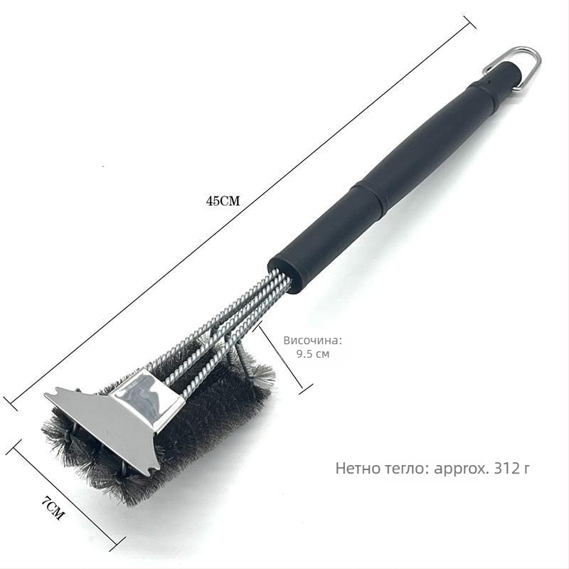 Четка за барбекю със стоманени телени влакна, PP дръжка, пакет 50 бр.